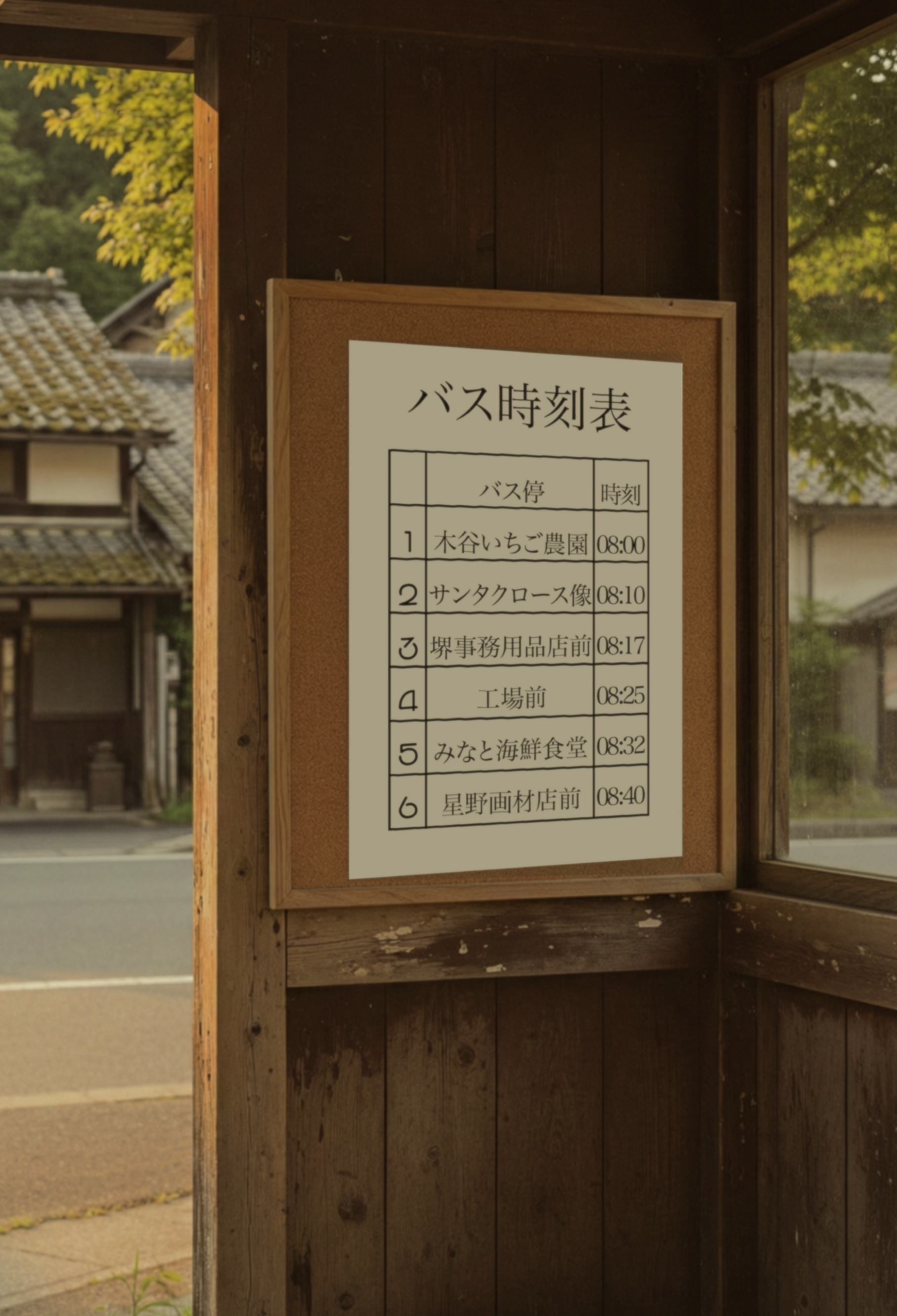 うたかた町のバス停